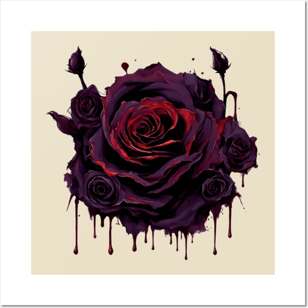 Gothic Bleeding Rose Wall Art by Hellbender Creations